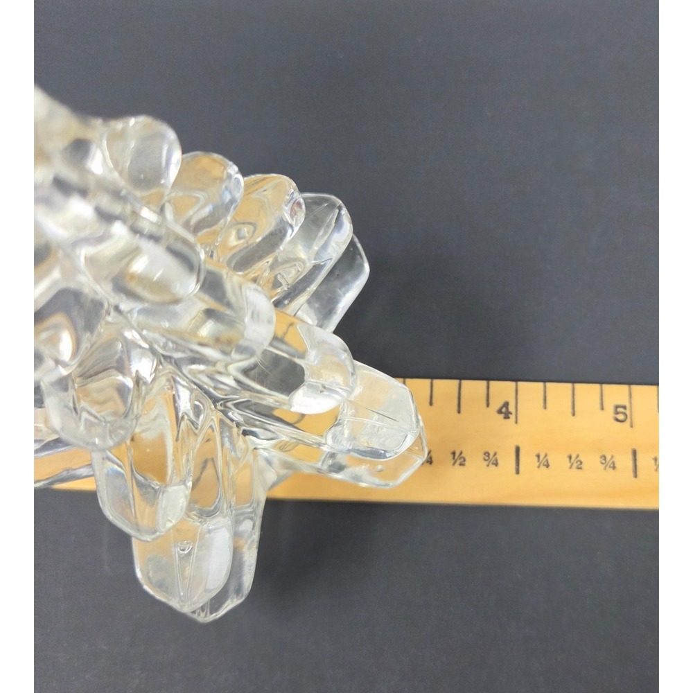 Set of 2 VTG Clear Art Glass Christmas Tree Figurines Holiday Decor 5.5" and 6" - Picture 12 of 12